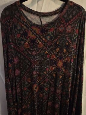 NATURAL LIFE Multicolor Floral Print Long Sleeve Maxi Dress **POCKETS**